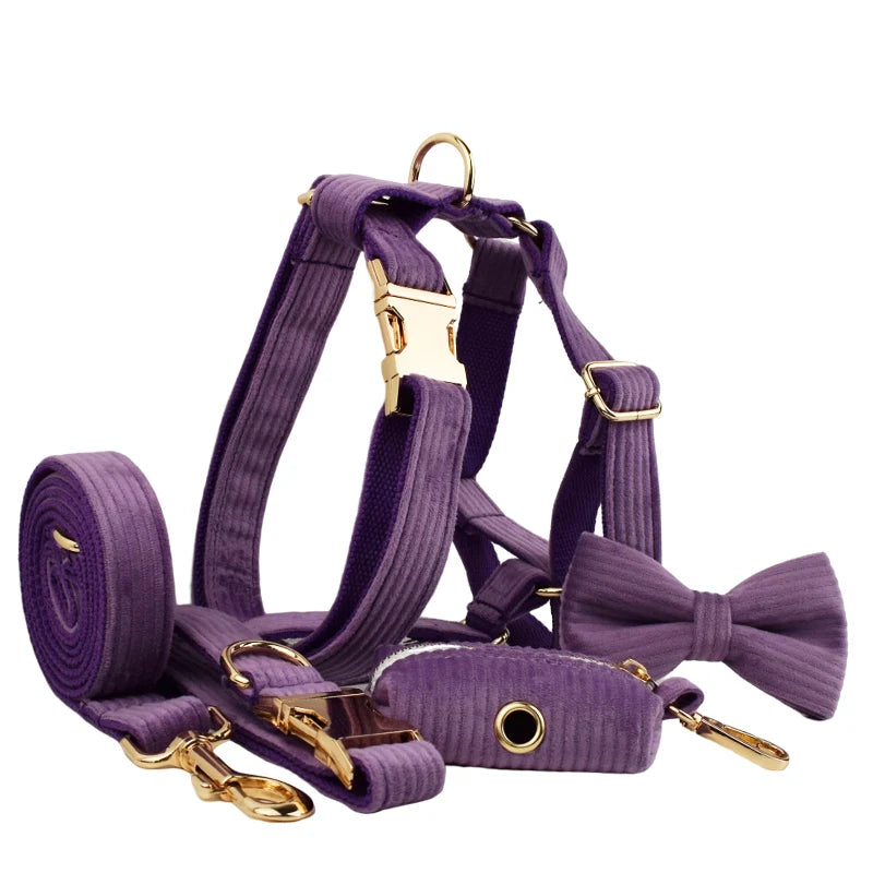 Royal Purple Corduroy Dog Collar & Accessories Collection