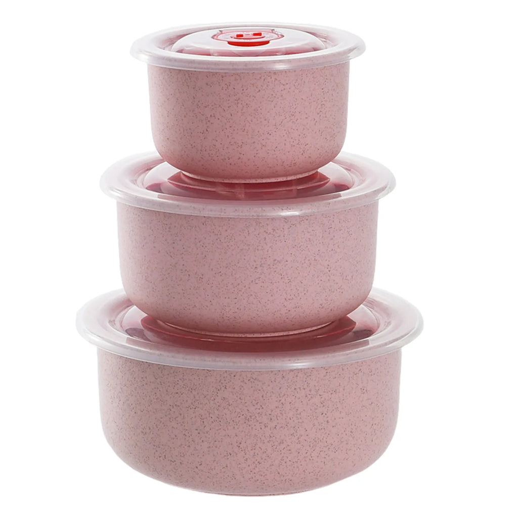 Eco-Friendly Wheat Straw Bento Box Set | 3-Piece Meal Prep Food Storage Containers