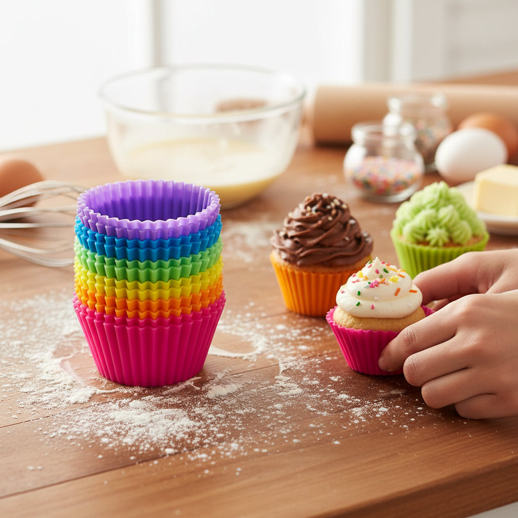Silicone Cupcake Mold Set – 12-Piece Nonstick Muffin & Cupcake Baking Cups