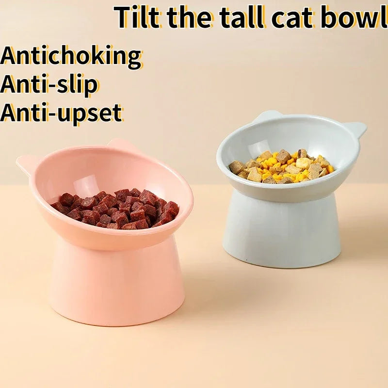 Elevated Pet Bowl with 45° Neck Guard | Anti-Tip | Cats & Dogs