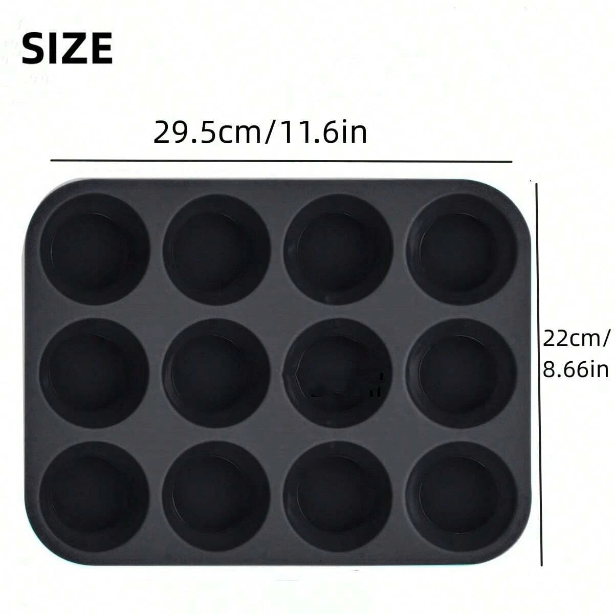 12-Cup Nonstick Silicone Muffin & Cupcake Pan