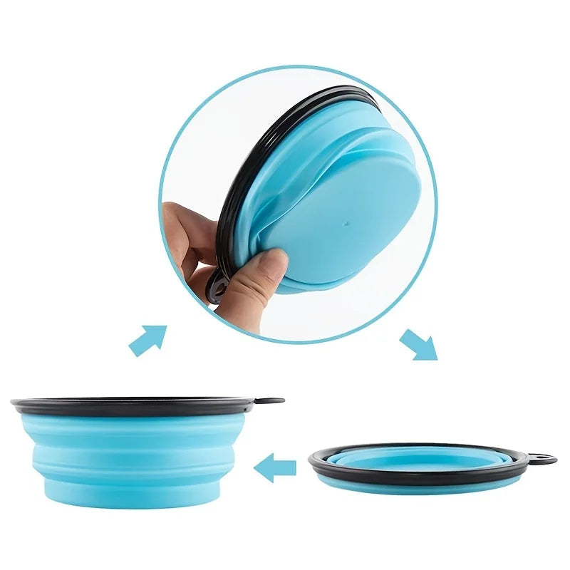 Portable Collapsible Pet Bowl – Silicone Travel Bowl for Cats & Dogs