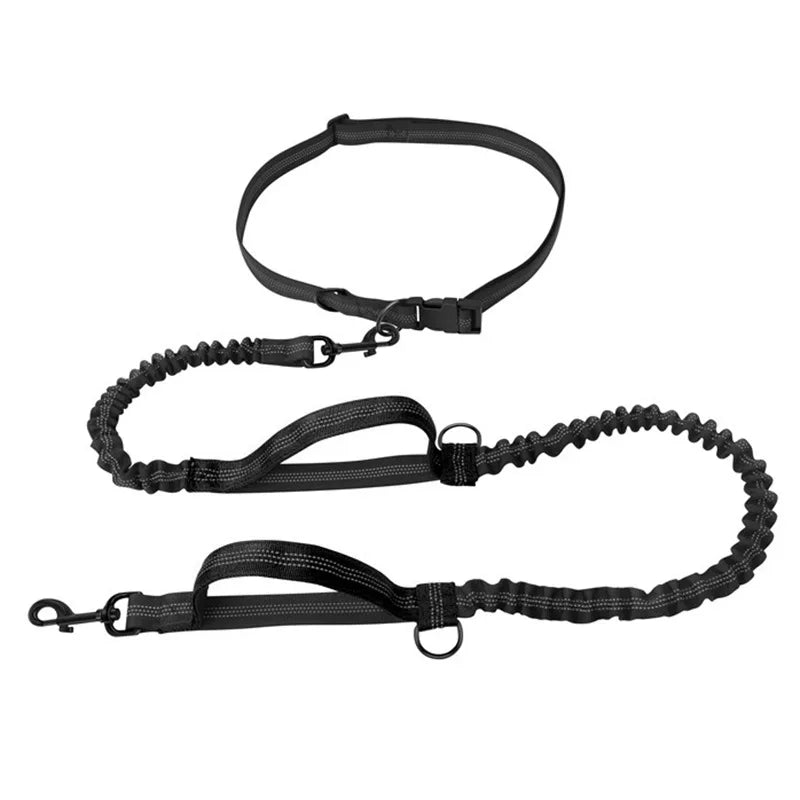 Reflective Hands-Free Running Dog Leash | Elastic Waist Leash