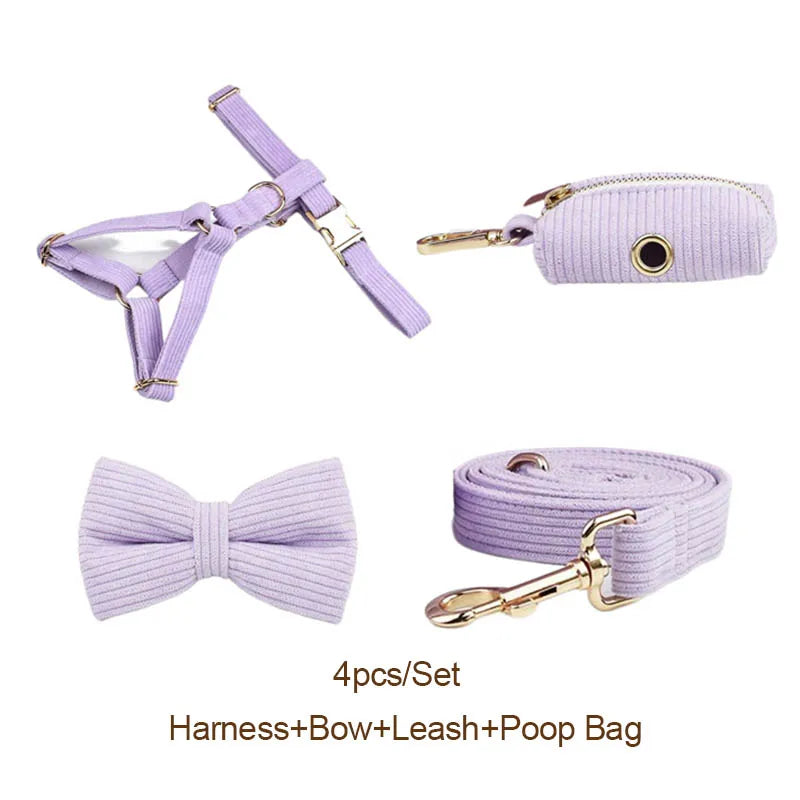 Light Purple Corduroy Dog Collar & Accessories Collection