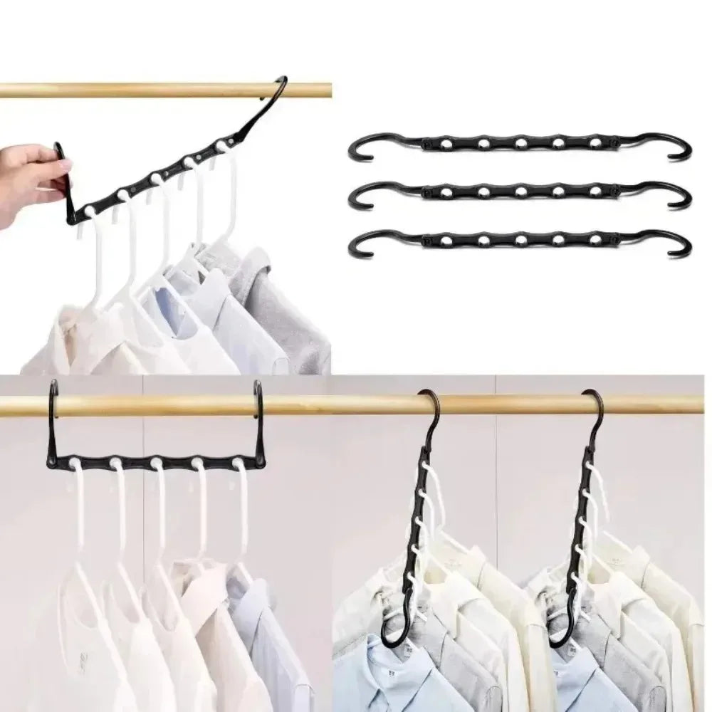 5-Hook Magic Closet Hanger – Space-Saving Rotary Wardrobe Organizer