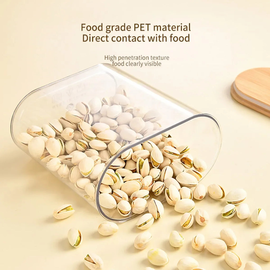 BPA-Free Airtight Storage Containers with Bamboo Lids | Clear Food Canisters