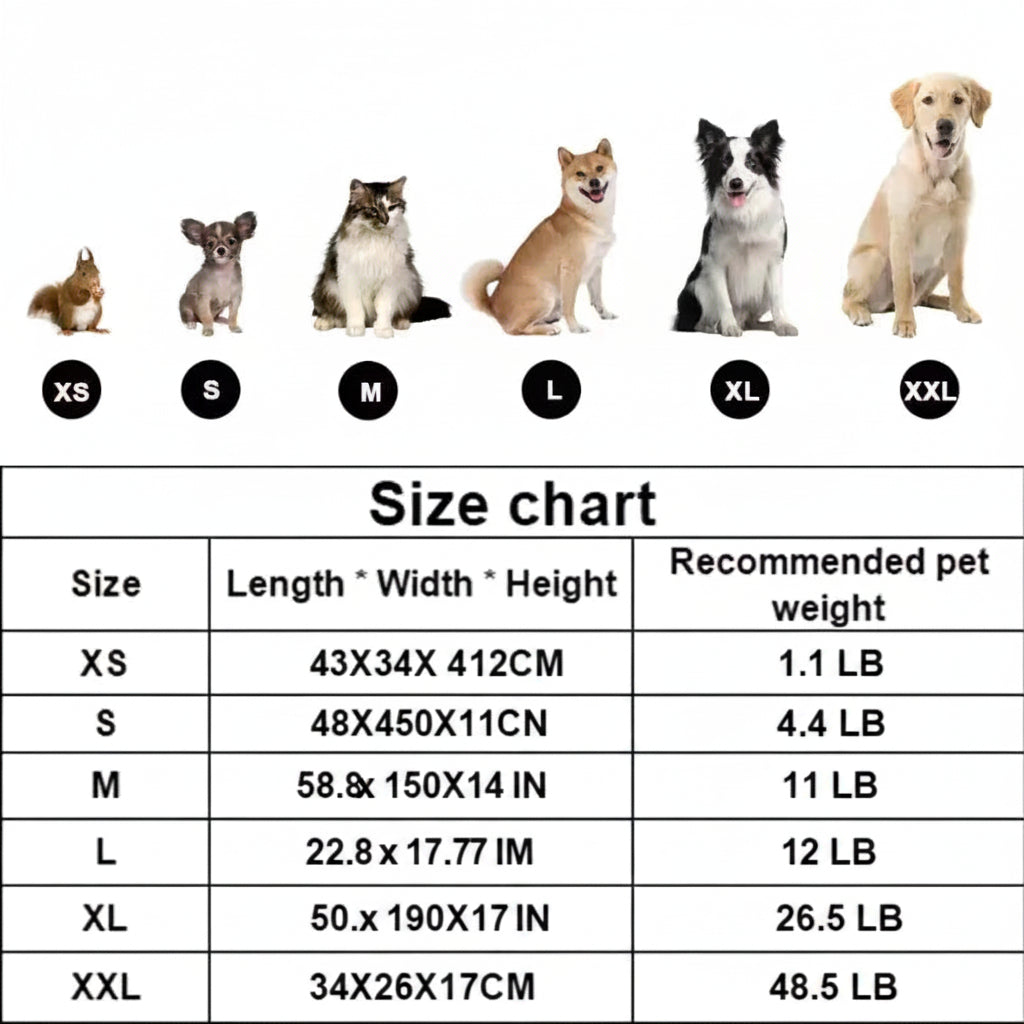 Square Plush Pet Sofa Bed | Dogs & Cats | XS–XXL
