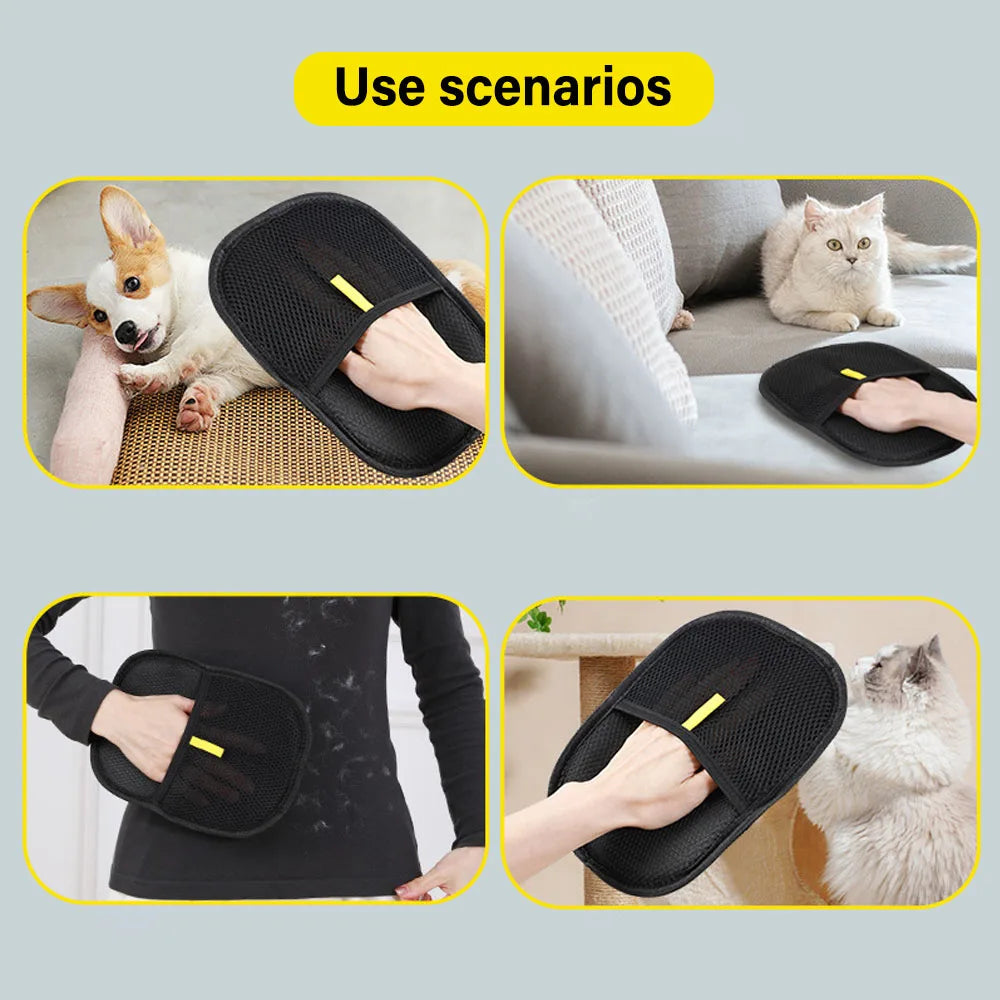 Pet Hair Removal Glove | Double-Sided Static Grooming Mitt