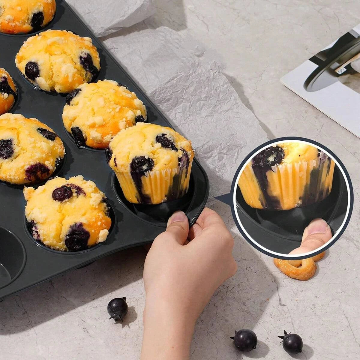 12-Cup Nonstick Silicone Muffin & Cupcake Pan