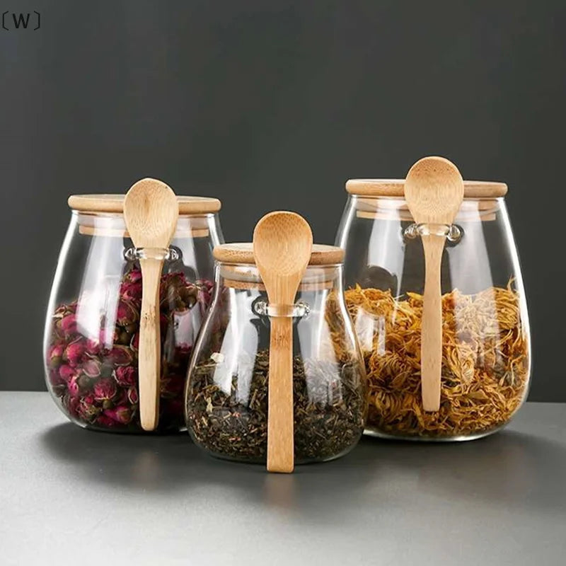 Hermetic Glass Storage Jar with Bamboo Lid | Airtight Kitchen Canister