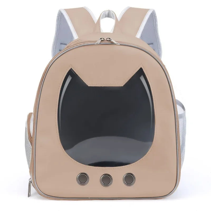 PU Pet Carrier Backpack | Transparent Window | Cats & Small Dogs