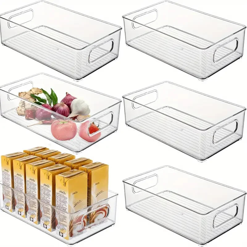 Stackable Fridge Organizer Bins with Handle | Refrigerator Food Storage Containers