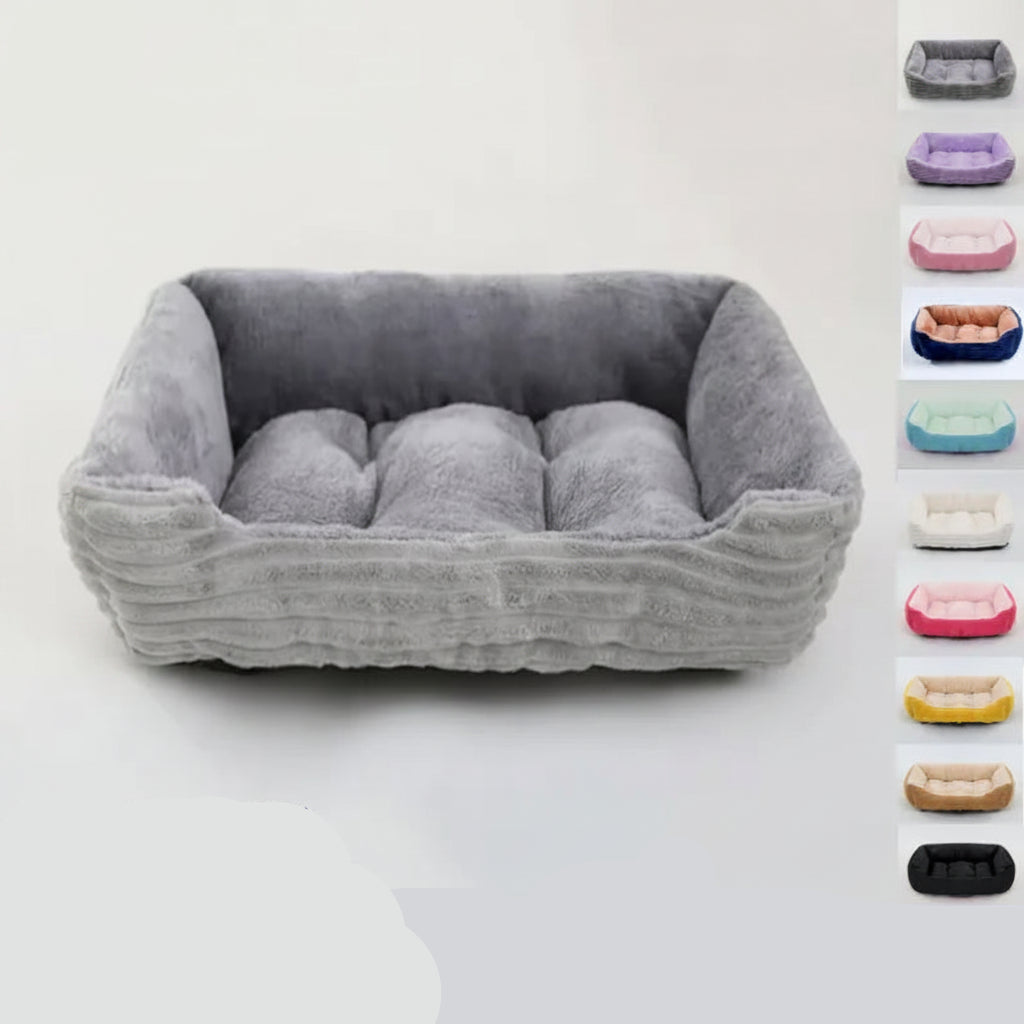 Square Plush Pet Sofa Bed | Dogs & Cats | XS–XXL