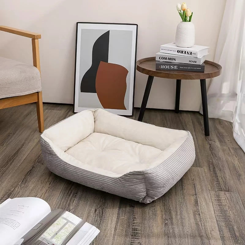 Square Plush Pet Sofa Bed | Dogs & Cats | XS–XXL