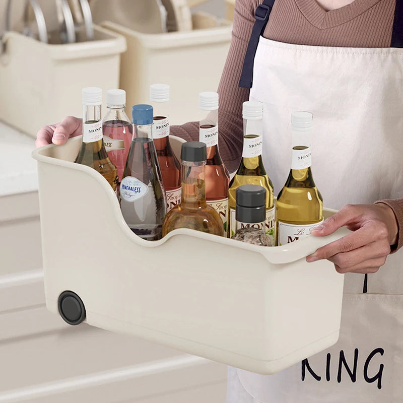 Rolling Storage Organizer Box with Wheels – Kitchen, Bathroom & Pantry
