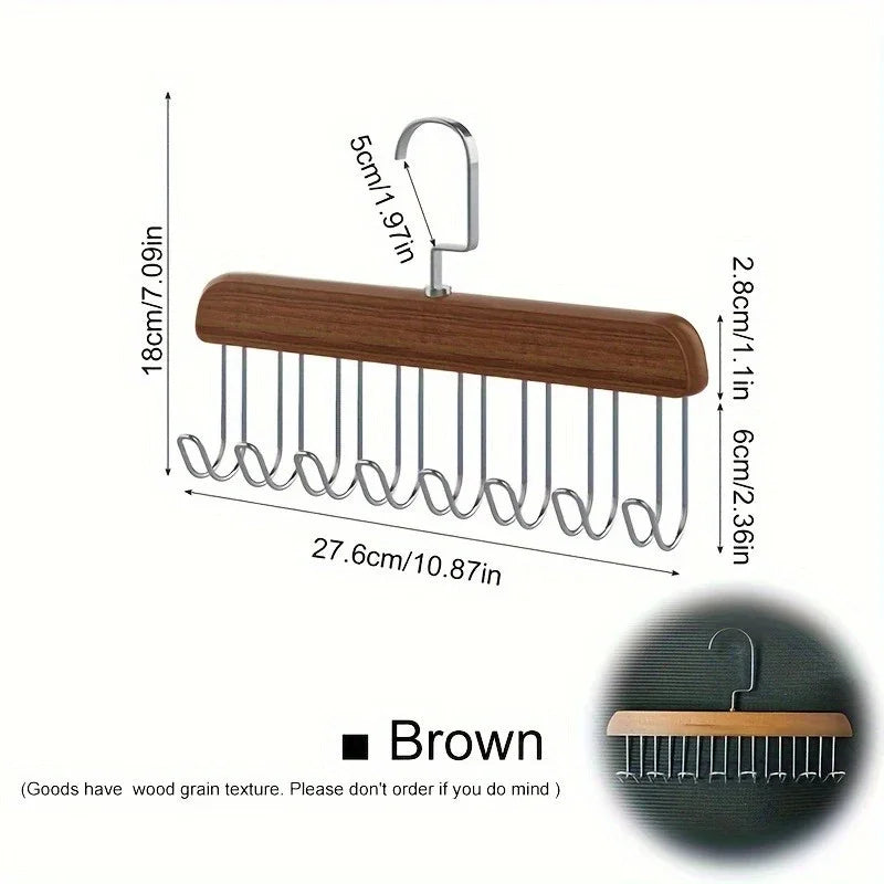 Wooden Multi-Hook Sling Hanger Organizer for Underwear, Bras & Vests