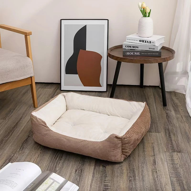 Square Plush Pet Sofa Bed | Dogs & Cats | XS–XXL