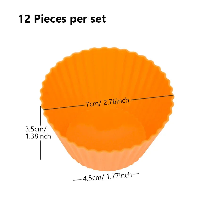 Silicone Cupcake Mold Set – 12-Piece Nonstick Muffin & Cupcake Baking Cups