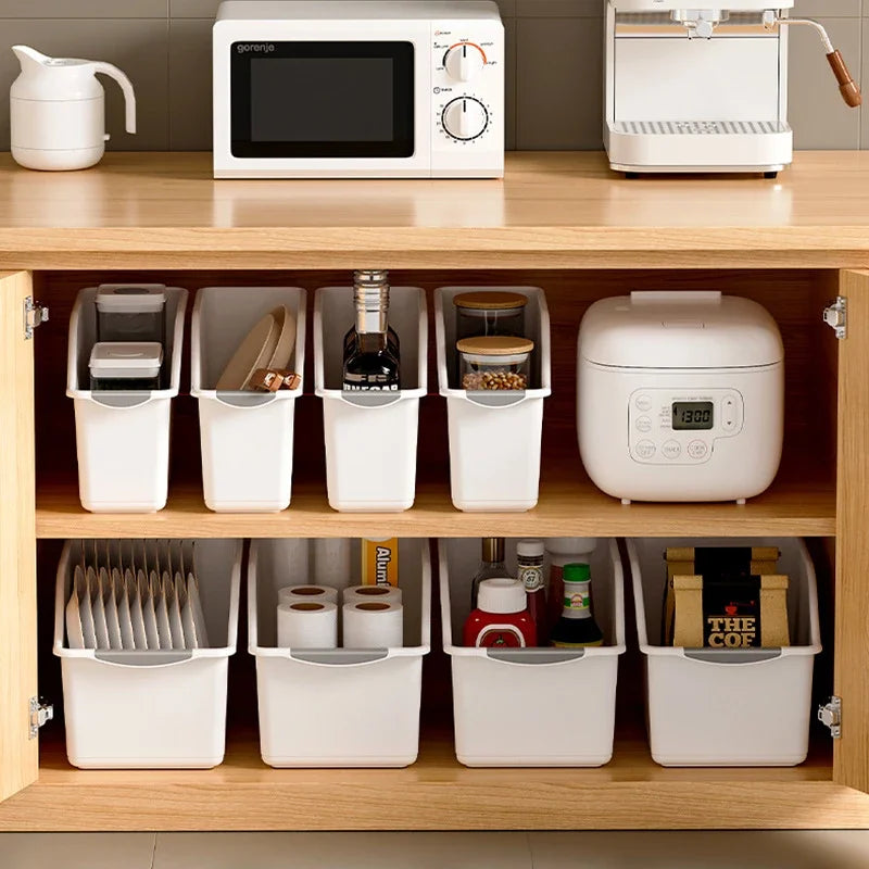 Curved Plastic Storage Bins Set | Multipurpose Home Organization