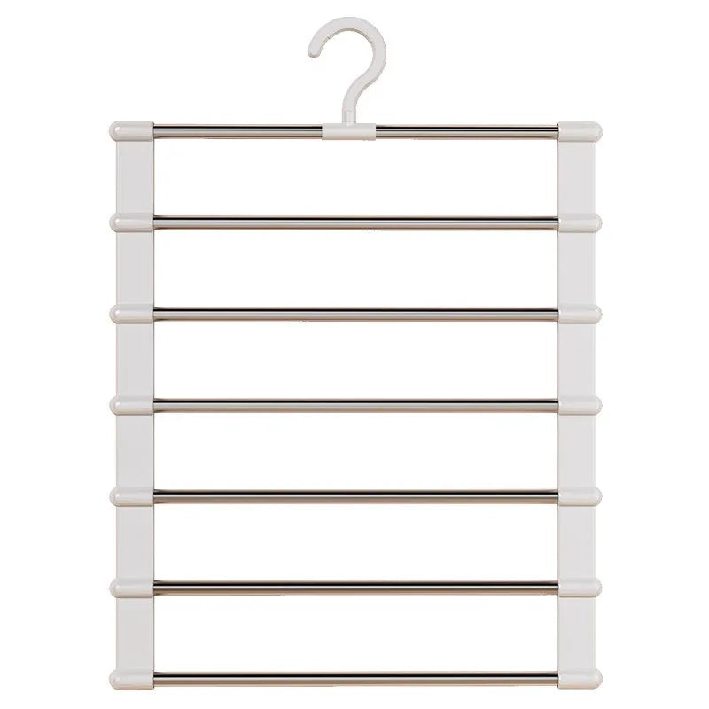 Foldable Multi-Layer Pants Hanger with Non-Slip Clips – Space-Saving Closet Organizer