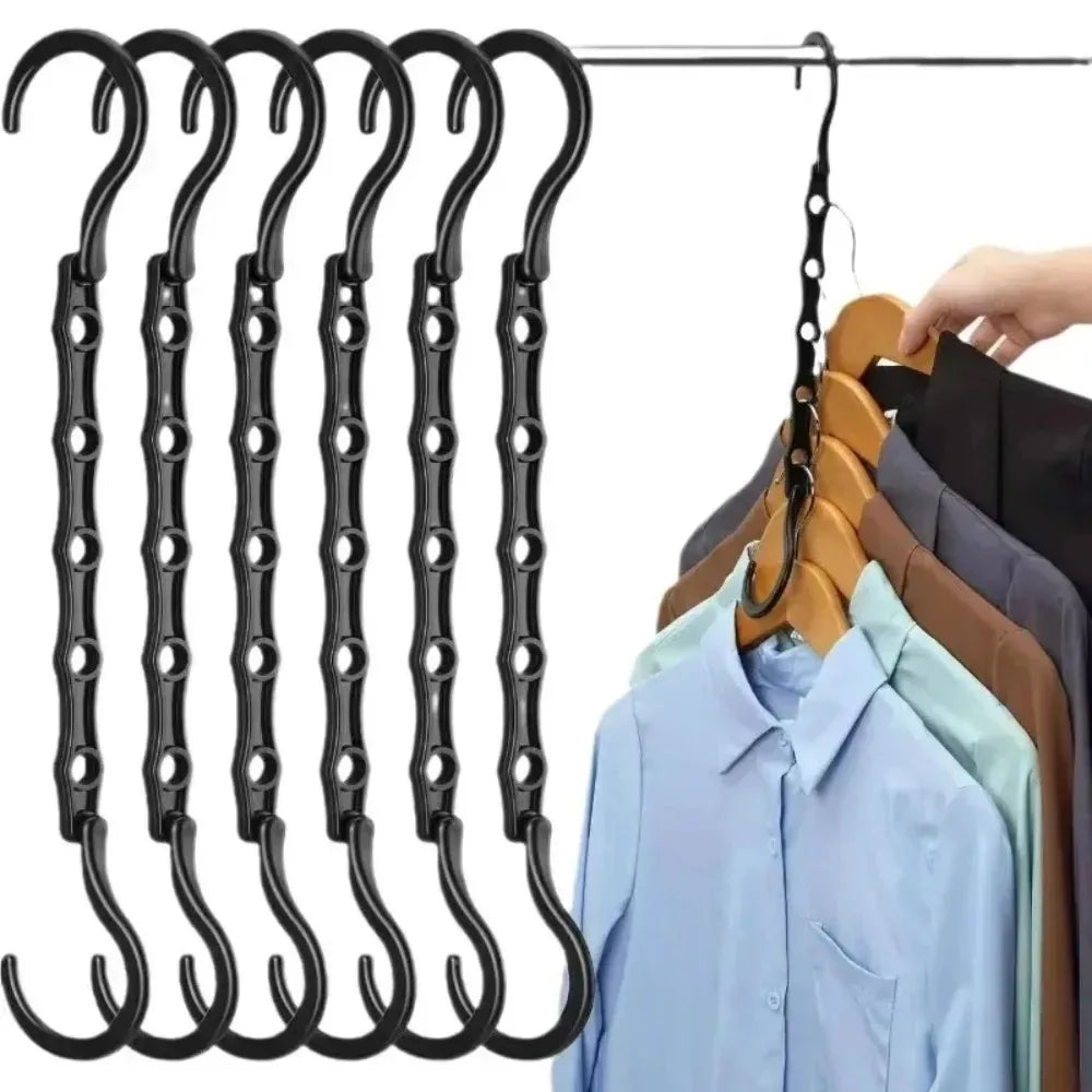 5-Hook Magic Closet Hanger – Space-Saving Rotary Wardrobe Organizer