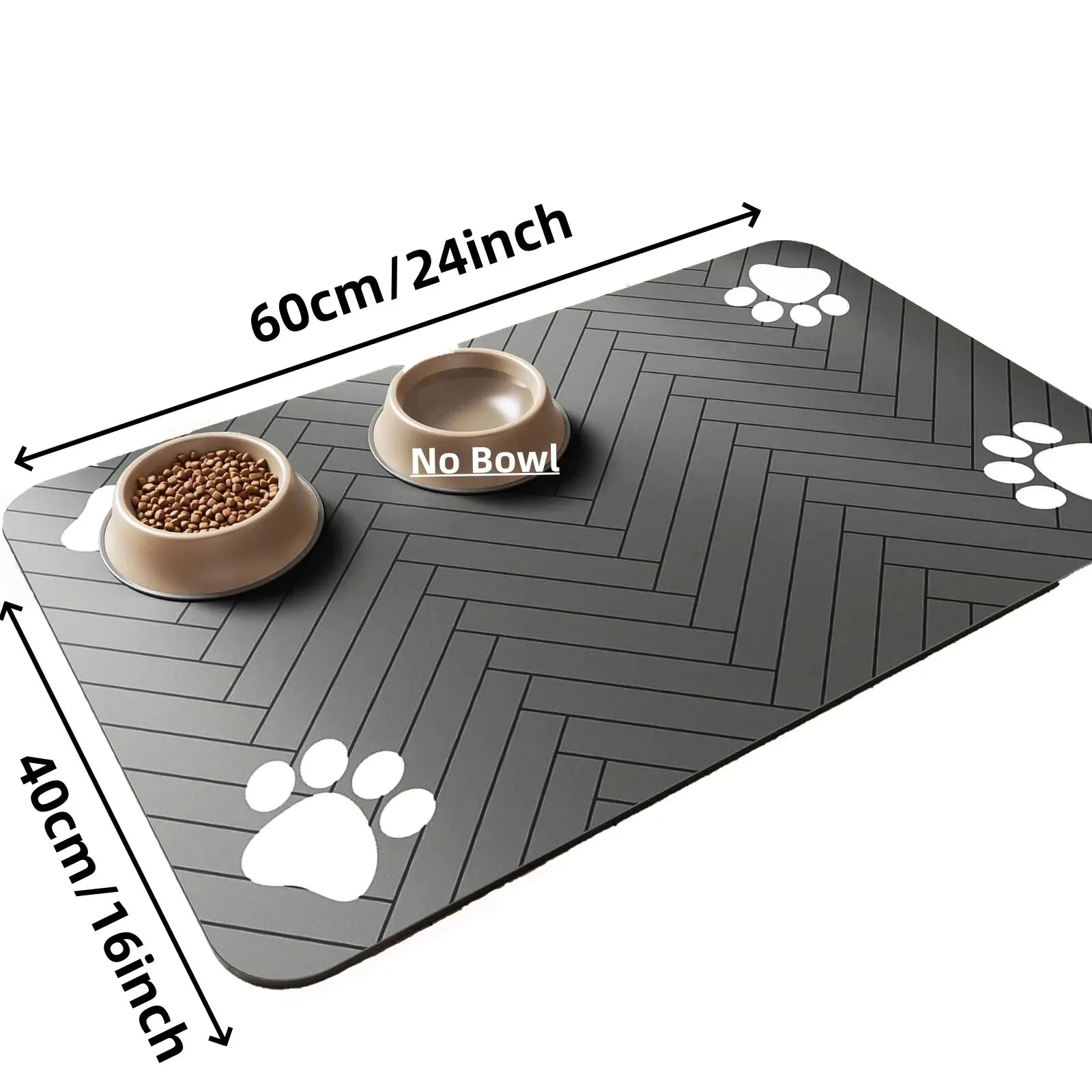Absorbent Pet Feeding Mat with Non-Slip Rubber Backing