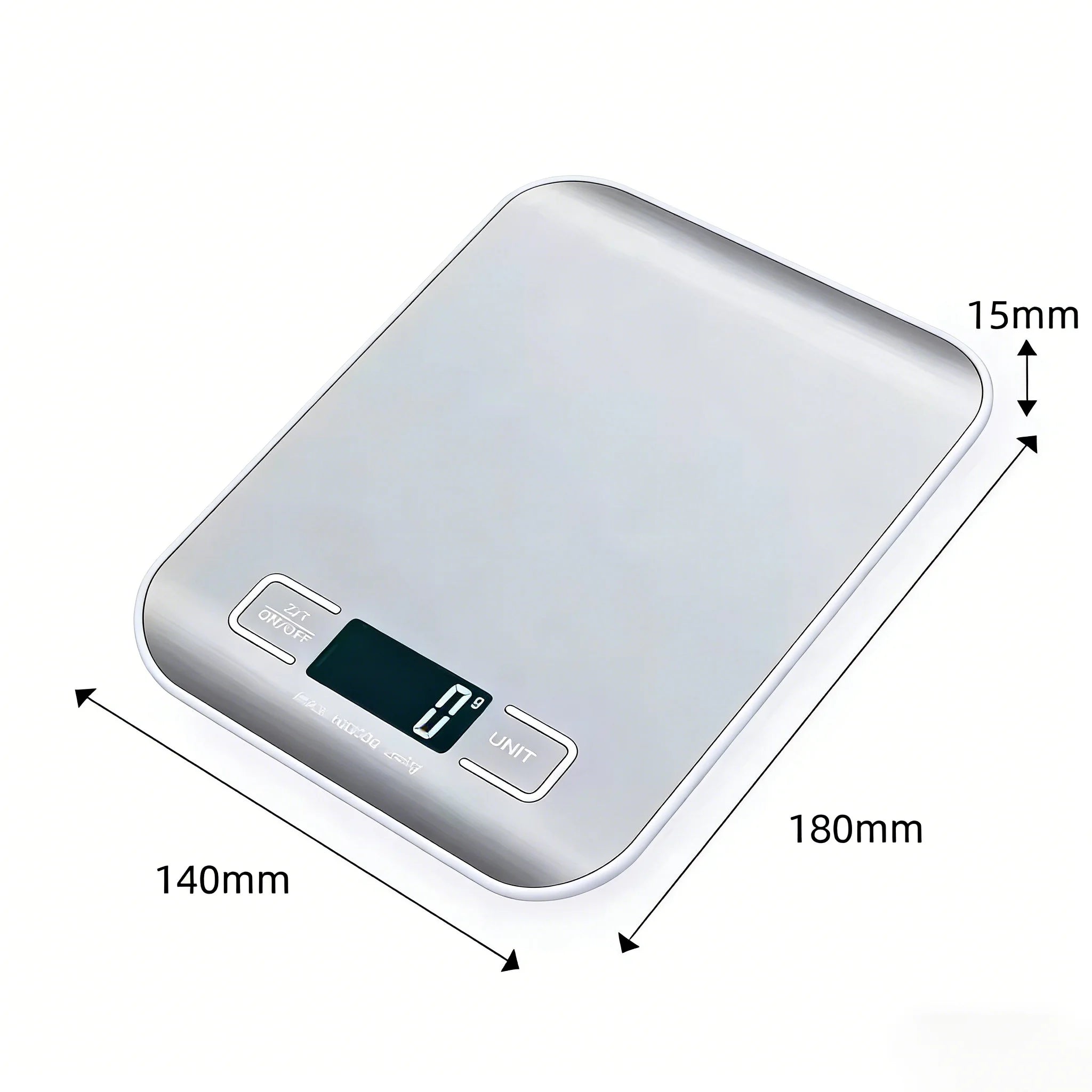 Digital Kitchen Scale LED Display Stainless Steel