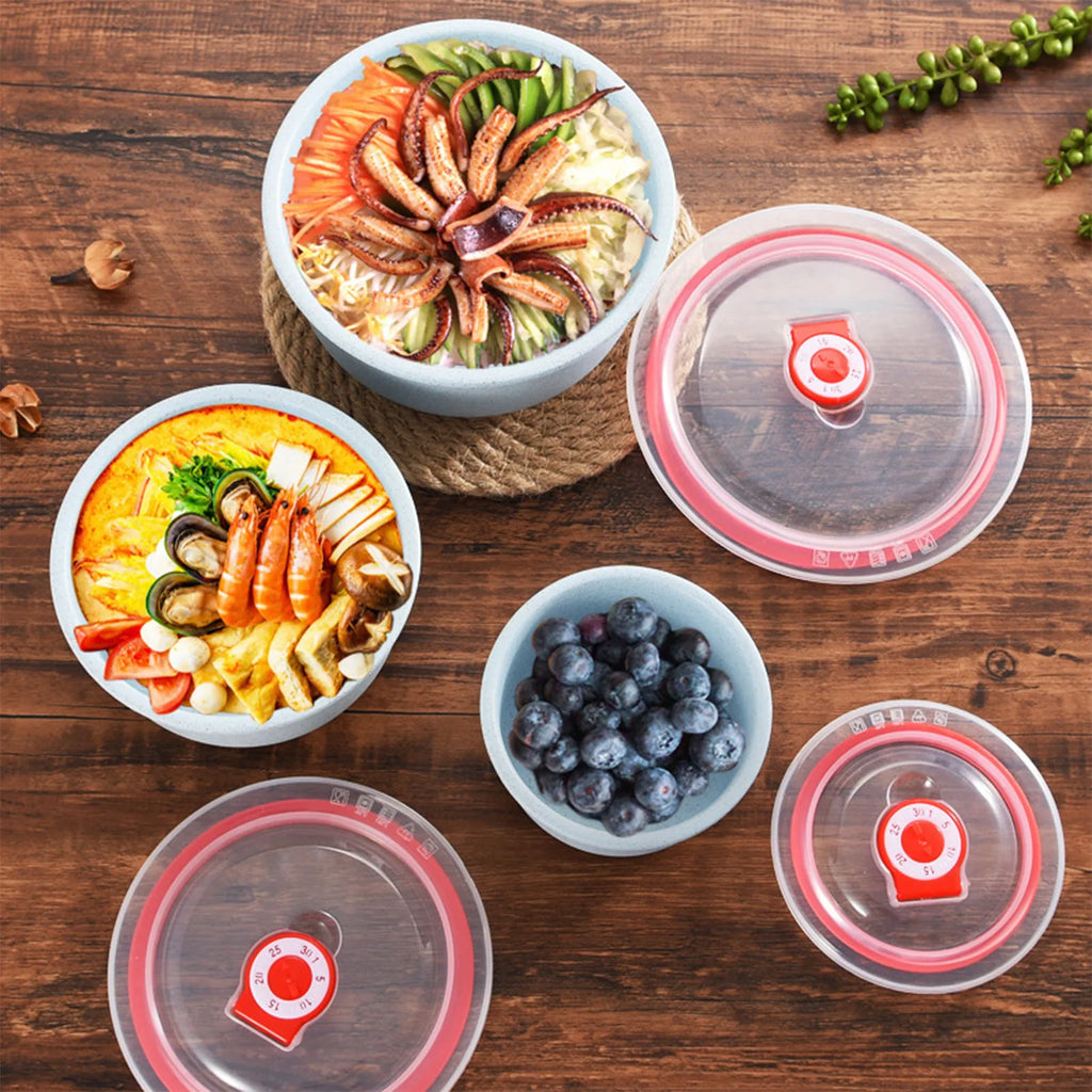 Eco-Friendly Wheat Straw Bento Box Set | 3-Piece Meal Prep Food Storage Containers