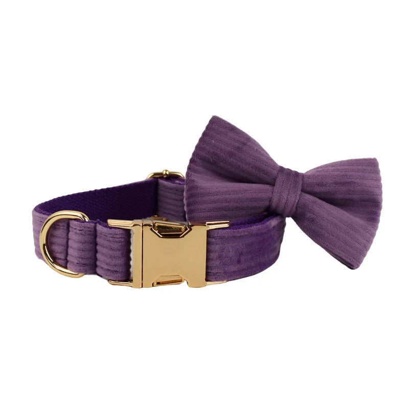 Royal Purple Corduroy Dog Collar & Accessories Collection