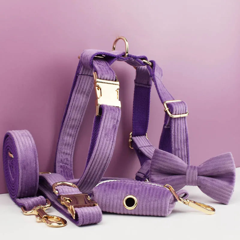 Royal Purple Corduroy Dog Collar & Accessories Collection