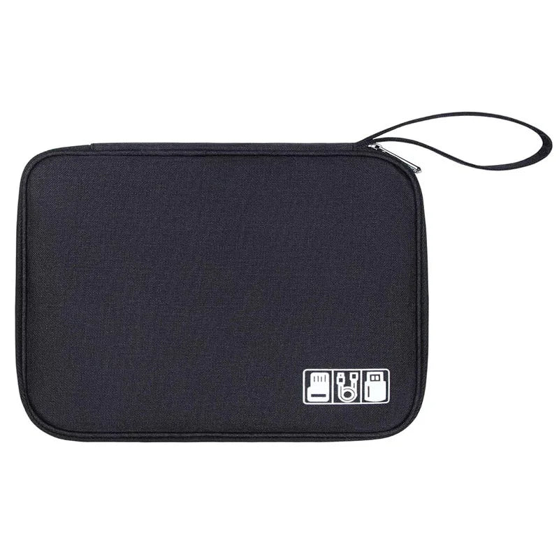 Waterproof Electronics Organizer Pouch - Travel Cable & Accessory Case, Small 9.8 x 7.5 in (25 x 19 cm)