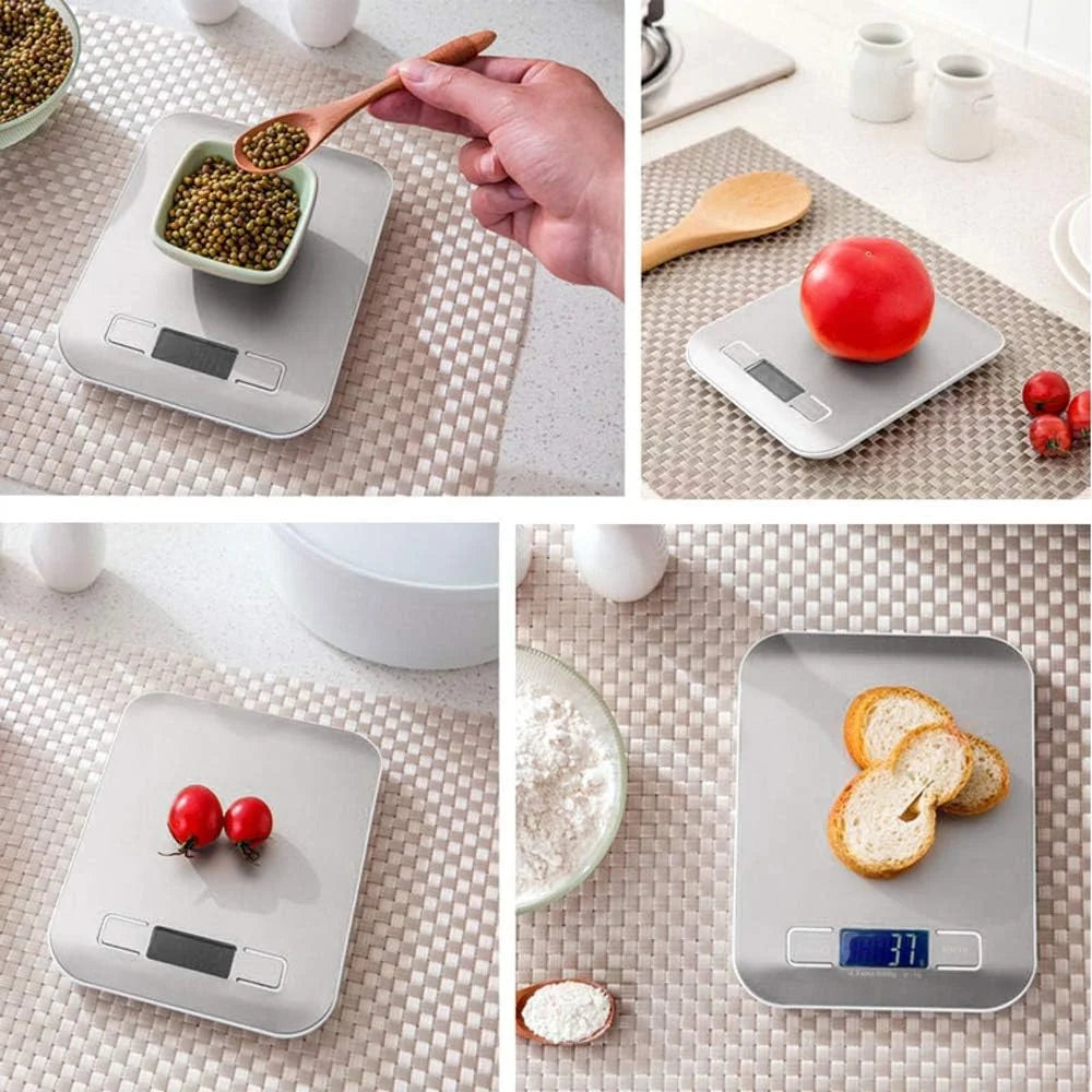 Digital Kitchen Scale LED Display Stainless Steel