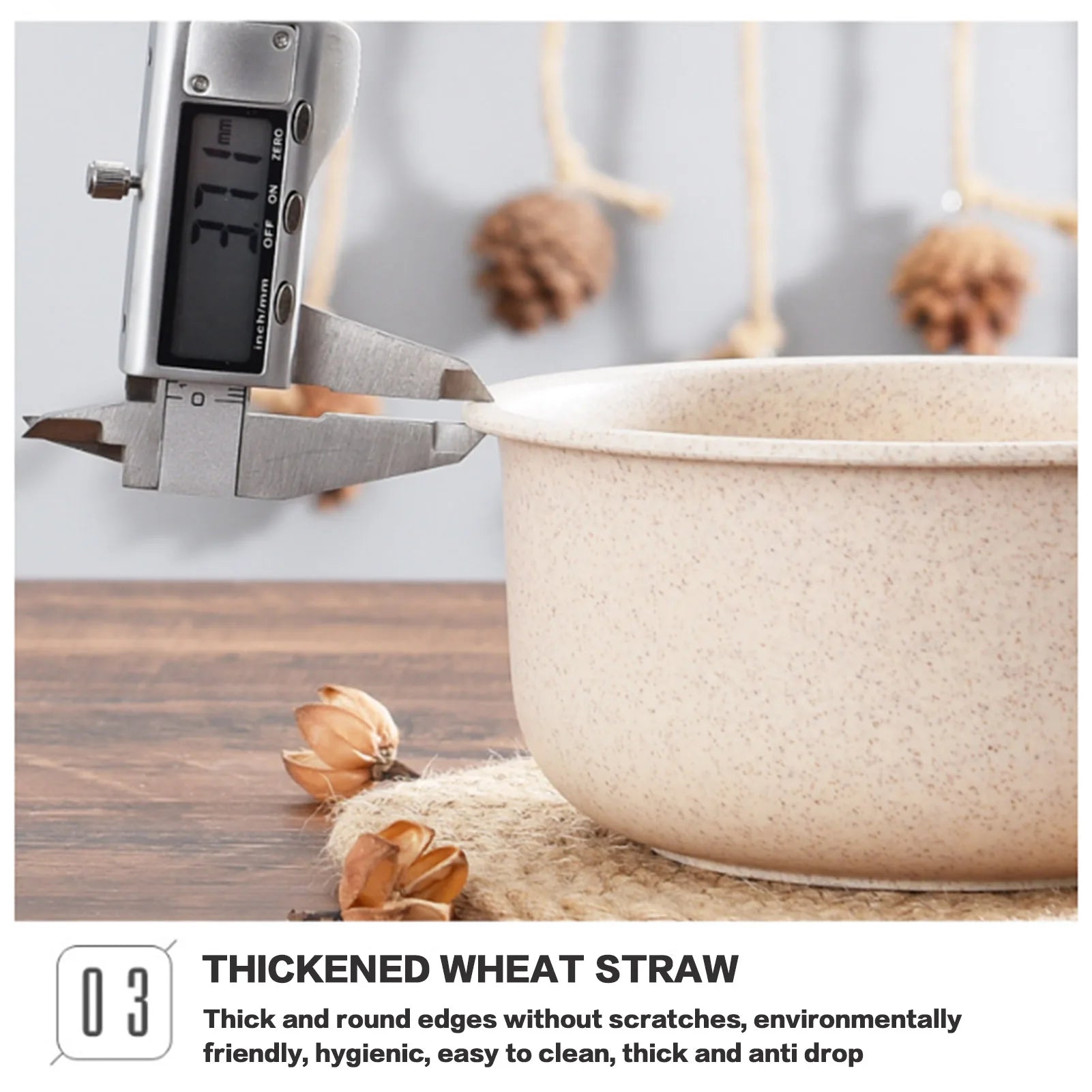Eco-Friendly Wheat Straw Bento Box Set | 3-Piece Meal Prep Food Storage Containers