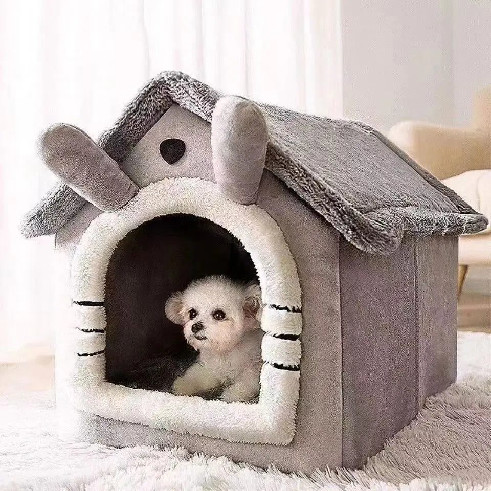 House-Style Pet Bed for Small Dogs & Cats | All-Season Washable