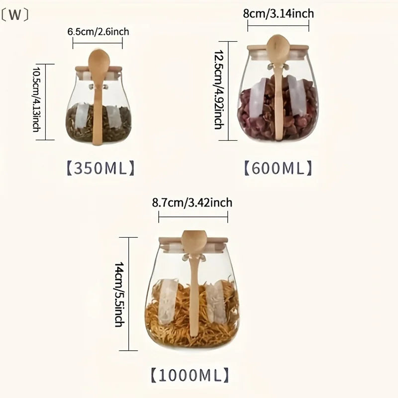Hermetic Glass Storage Jar with Bamboo Lid | Airtight Kitchen Canister