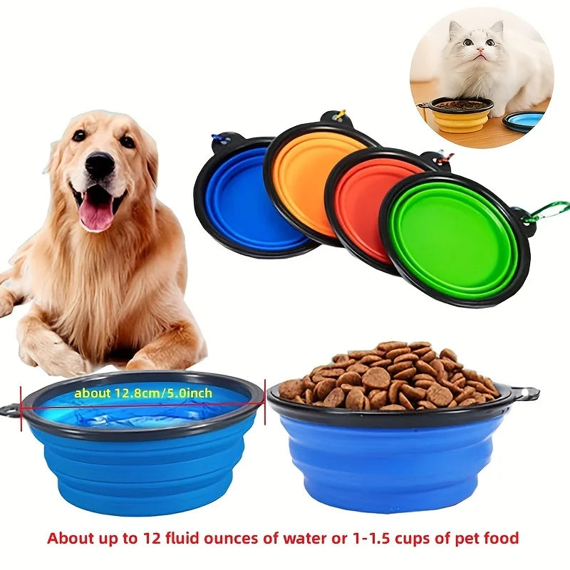 Portable Collapsible Pet Bowl – Silicone Travel Bowl for Cats & Dogs