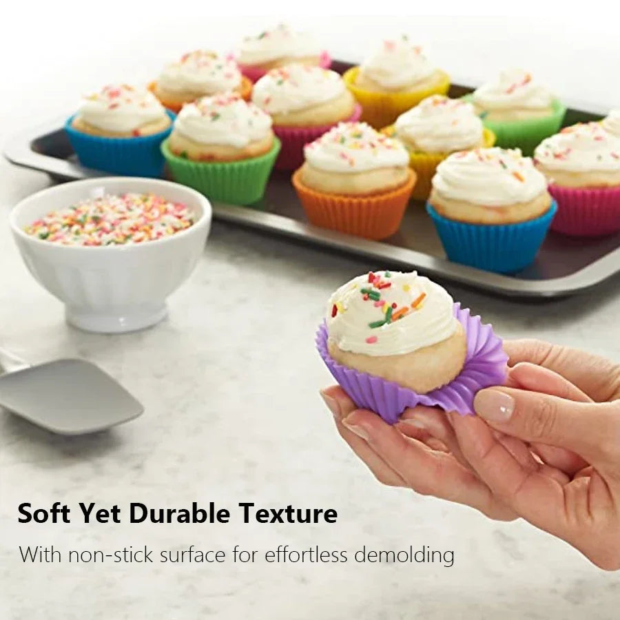Silicone Cupcake Mold Set – 12-Piece Nonstick Muffin & Cupcake Baking Cups