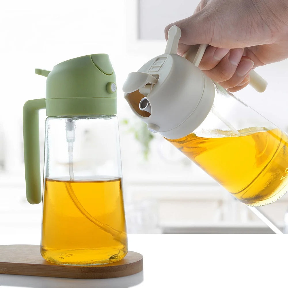 2-in-1 Glass Oil Dispenser & Spray Bottle