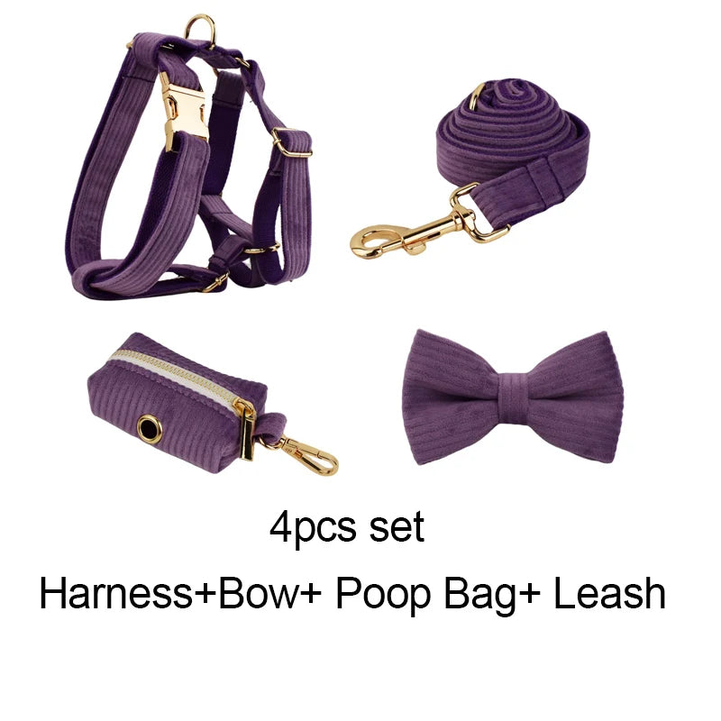 Royal Purple Corduroy Dog Collar & Accessories Collection
