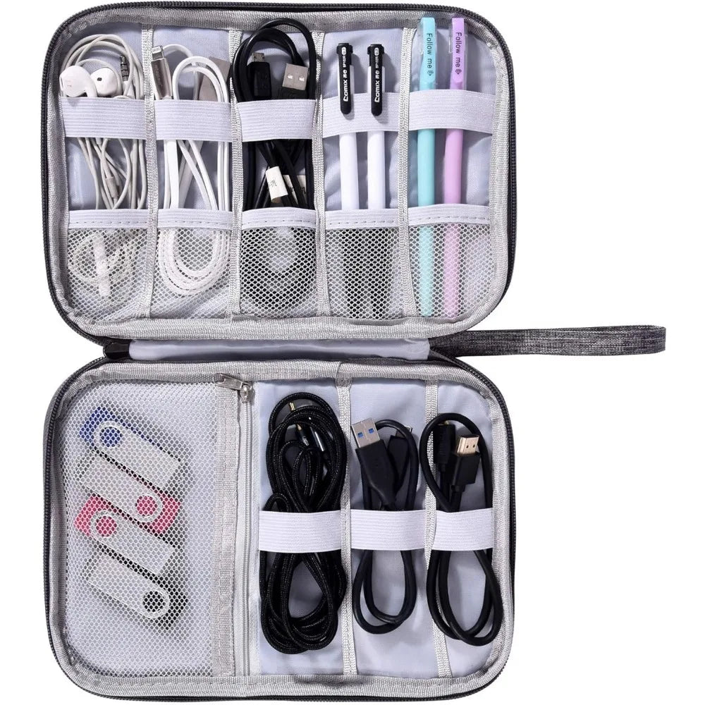 Waterproof Electronics Organizer Pouch - Travel Cable & Accessory Case, Small 9.8 x 7.5 in (25 x 19 cm)