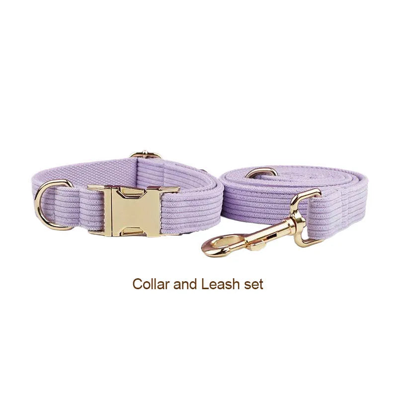 Light Purple Corduroy Dog Collar & Accessories Collection