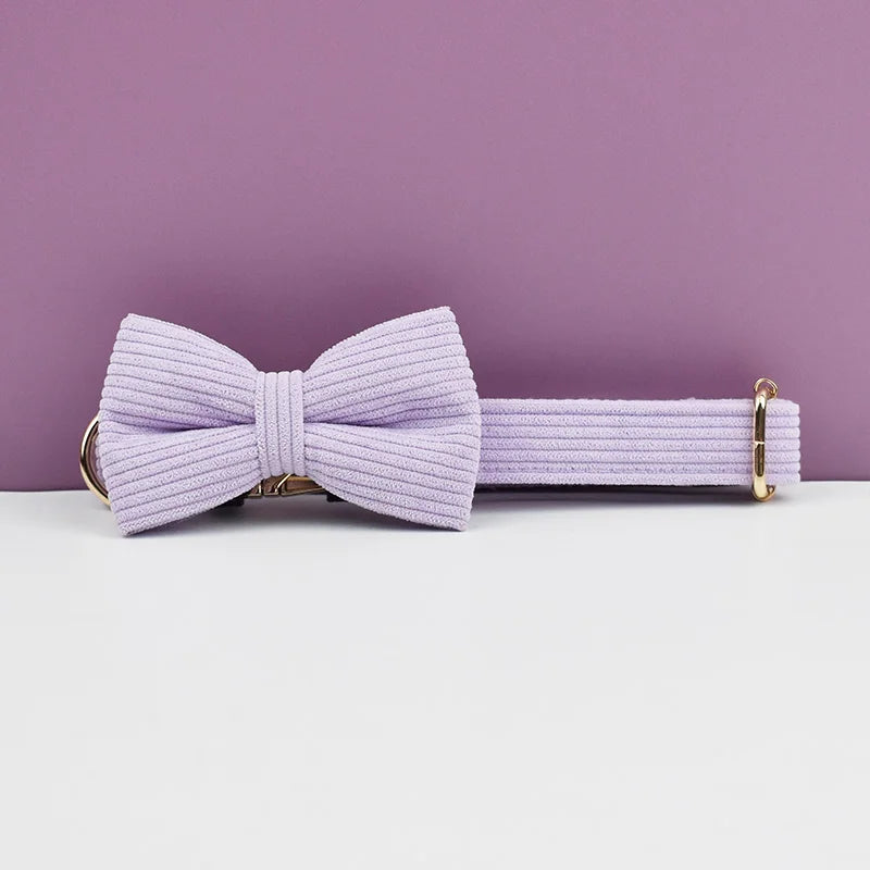 Light Purple Corduroy Dog Collar & Accessories Collection