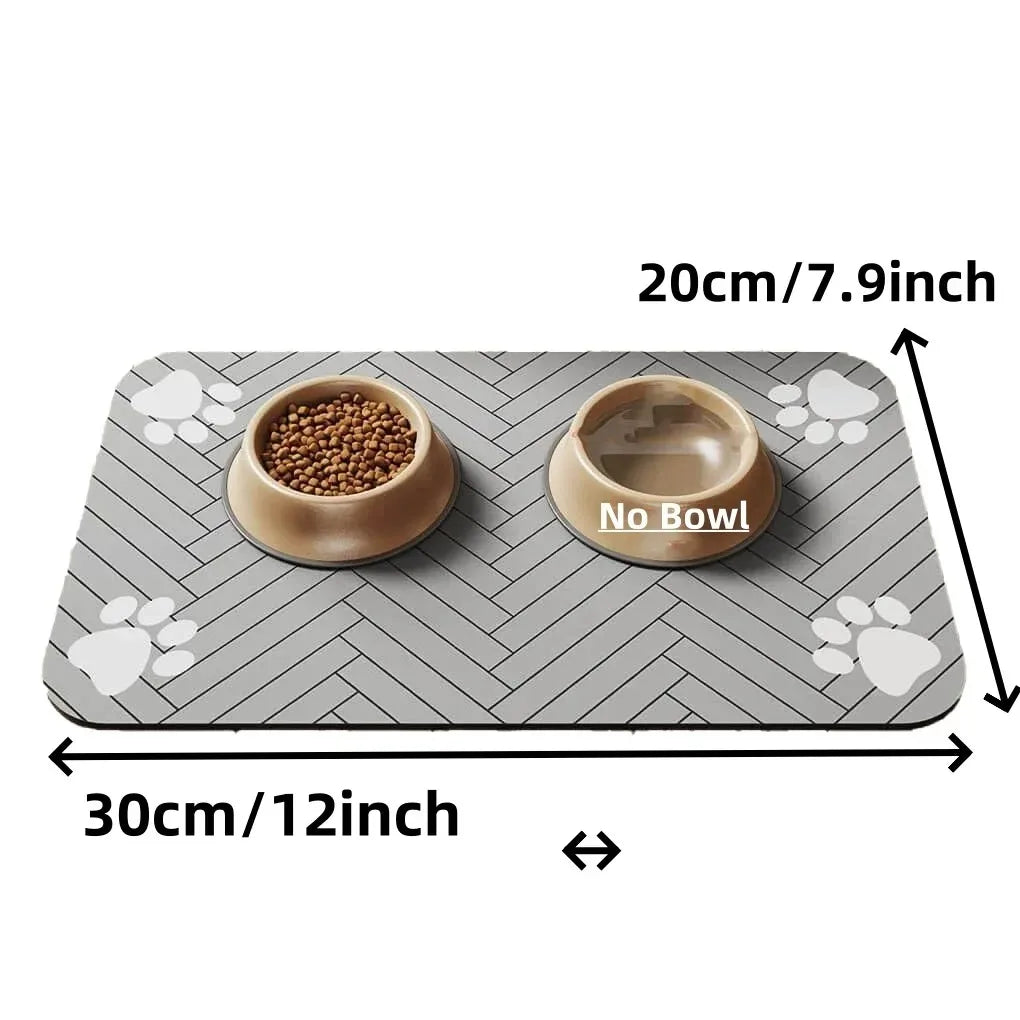 Absorbent Pet Feeding Mat with Non-Slip Rubber Backing