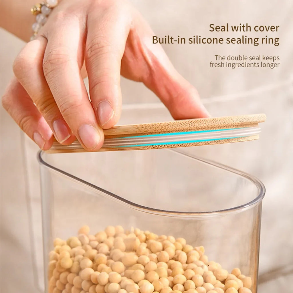BPA-Free Airtight Storage Containers with Bamboo Lids | Clear Food Canisters