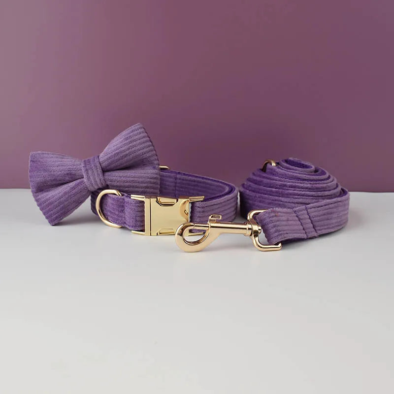 Royal Purple Corduroy Dog Collar & Accessories Collection