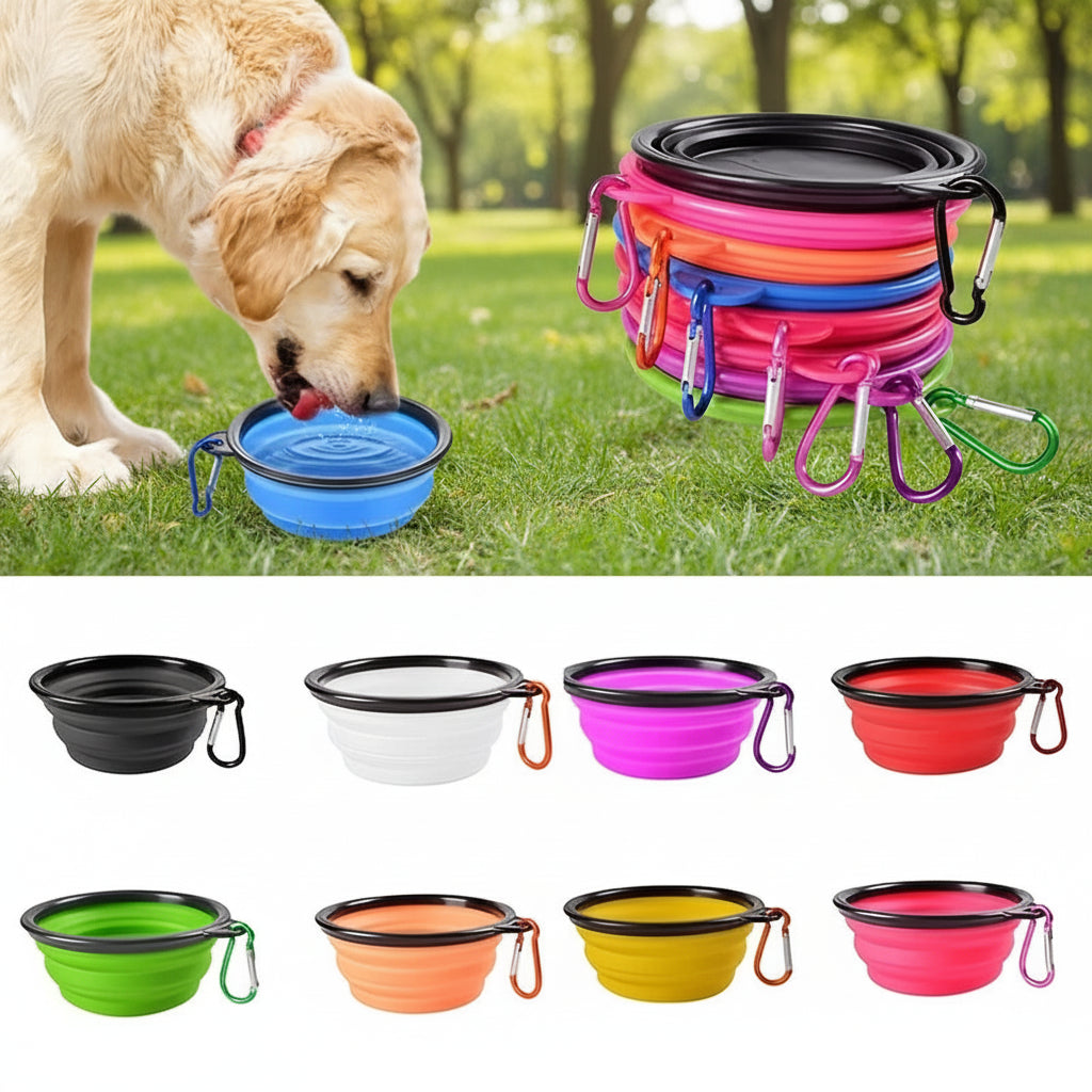 Portable Collapsible Pet Bowl – Silicone Travel Bowl for Cats & Dogs