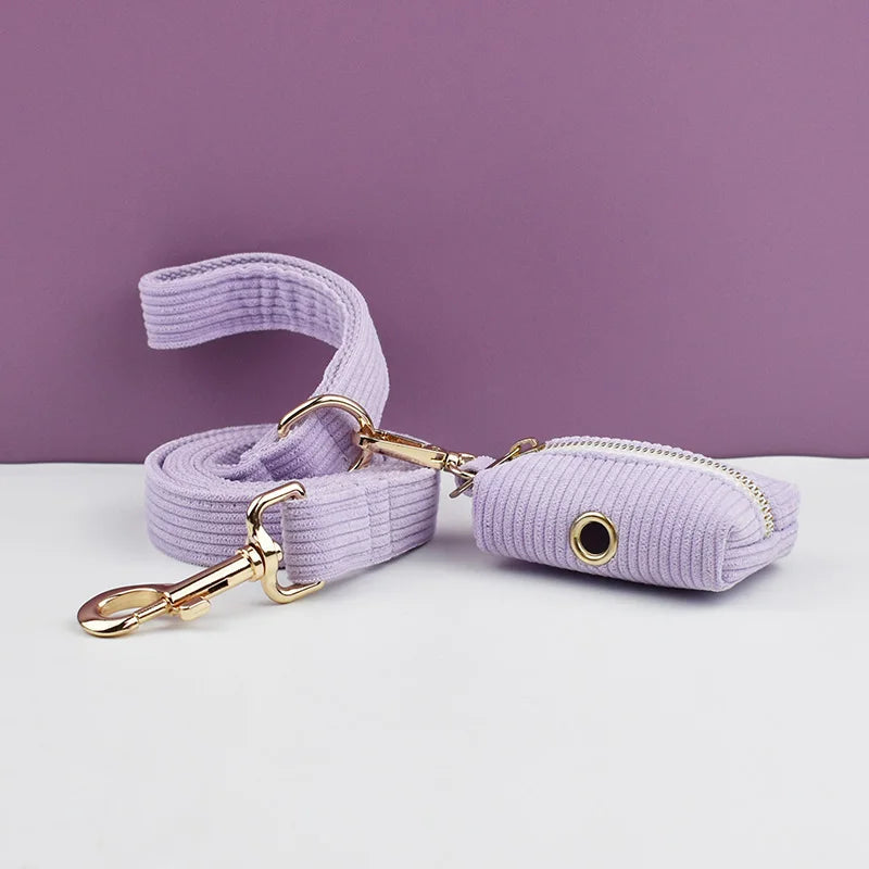 Light Purple Corduroy Dog Collar & Accessories Collection