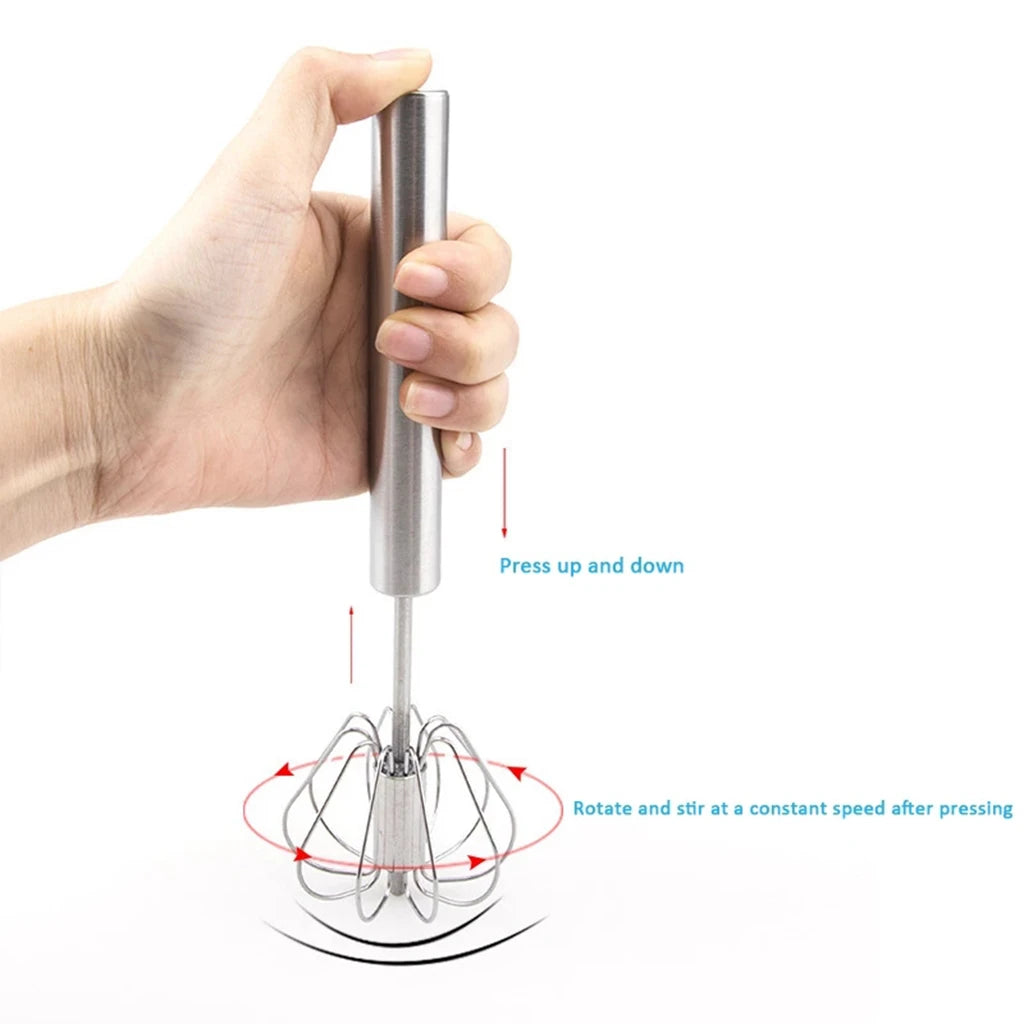 Stainless Steel Whisk Creamer Semi-Automatic Rotary Whisk