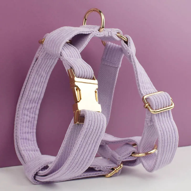 Light Purple Corduroy Dog Collar & Accessories Collection