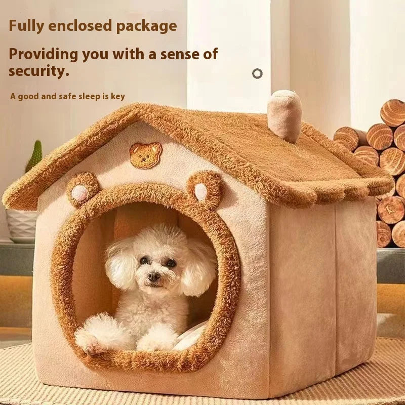 House-Style Pet Bed for Small Dogs & Cats | All-Season Washable